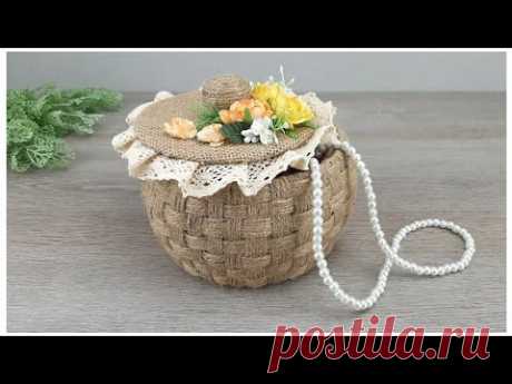 DIY Прекрасная Шкатулка из Картона и Джутового Шпагата