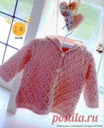 ДЕТСКИЙ ЖАКЕТ С КАПЮШОНОМ УЗОРОМ 