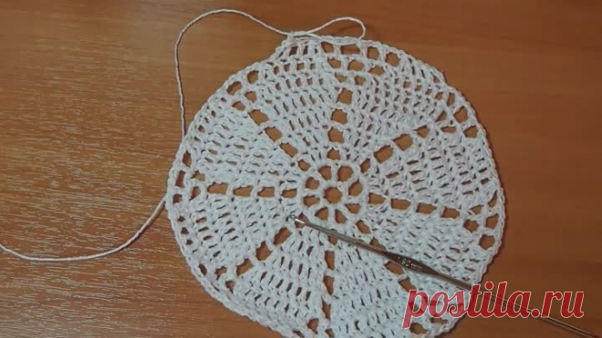 Вязаная летняя панамка (шапочка) крючком. Knitted hat tutorial.