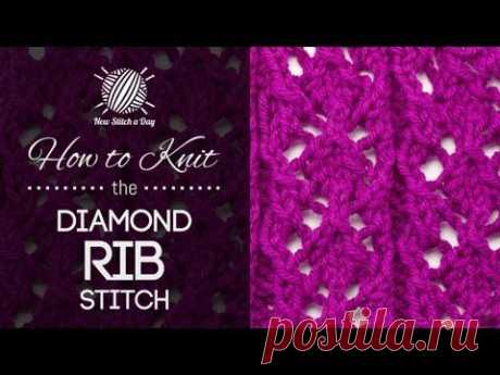 How to Knit the Diamond Rib Stitch - NewStitchaDay.com