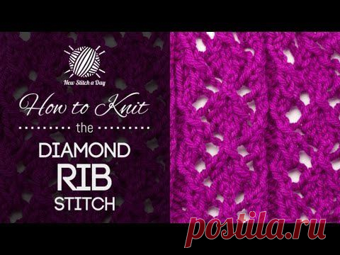 How to Knit the Diamond Rib Stitch - NewStitchaDay.com