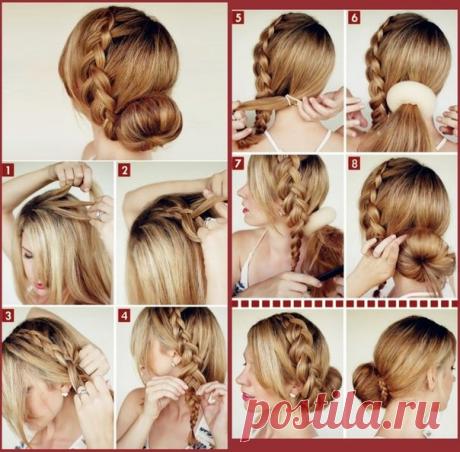 Фото-уроки красивых и не сложных причёсок