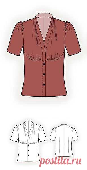 5990 БЛУЗКА С ПОДРЕЗОМ
Выкройки на индивидуальные размеры