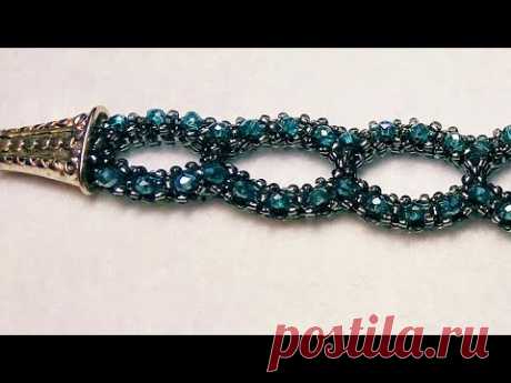 Браслет из бисера и кристаллов (часть1)Bracelet made of beads and crystals