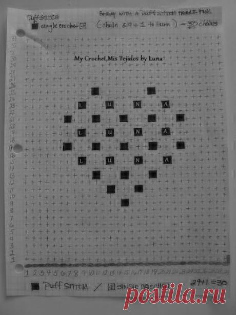 Мотив крючком «сердце из шишечек», мастер класс