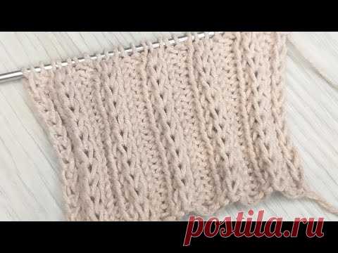 Узор спицами Пышная, эластичная резинка 2*3 Вяжется просто.