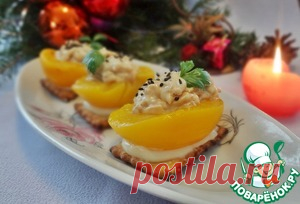 Фаршированные курицей персики - кулинарный рецепт