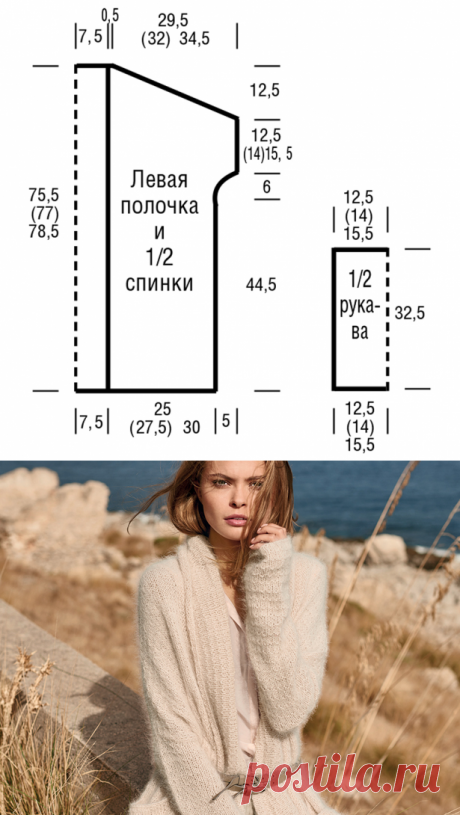 Кардиган из ангоры - схема вязания спицами. Вяжем Кардиганы на Verena.ru