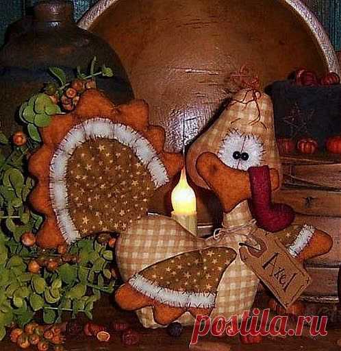 Сшить игрушки. Индюк, курица и уточка.