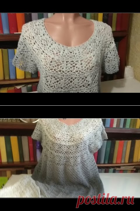 Кофточка с круглой кокеткой и красивым рисунком - YouTube