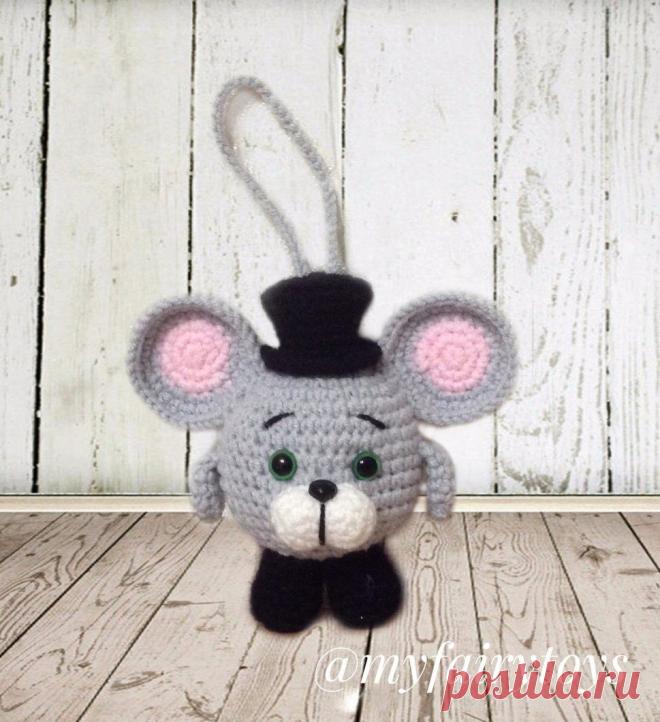 Мышонок в цилиндре крючком | Схемы амигуруми