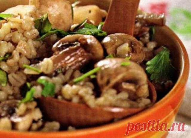 Перловка с грибами в горшочке - пошаговый кулинарный рецепт с фото на Повар.ру