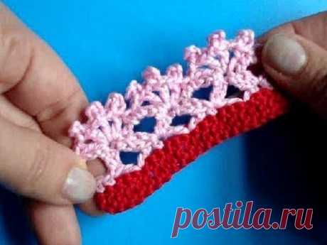 Вязание крючком каймы Урок 269 Crochet border