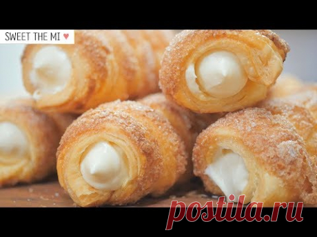 Трубочки слоеные с кремом заварным
