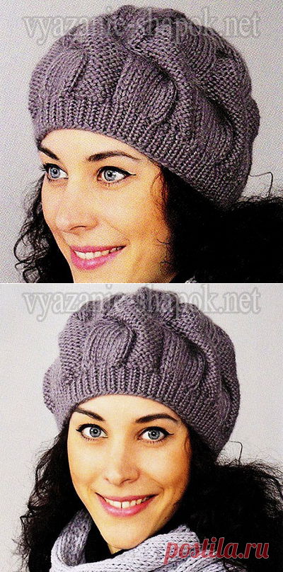 Объемный берет с косами