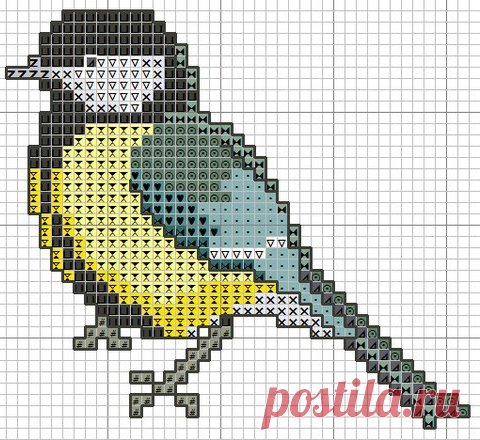 Птички-невелички — схемы для вышивки крестом или вязания с бисером