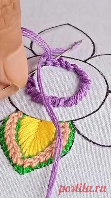 #beatufulflower#bestyoutuber #emboriderywork Twisted chain stitch hand embroidery circle design
