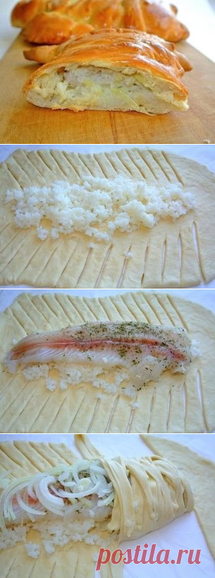 Рыбный пирог с рисом