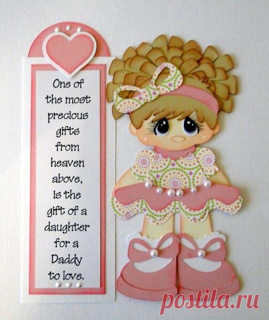 Girl Daughter Embellishment Paper Piecing Set PreMade 4 Borders Scrap…