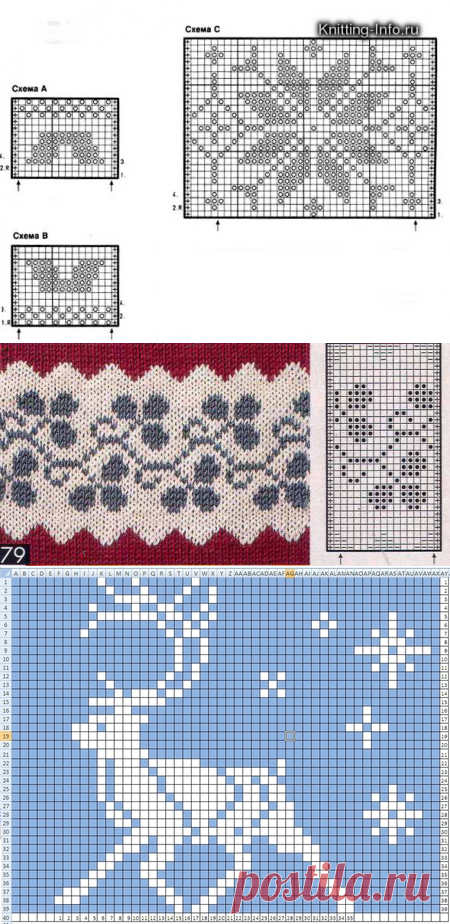 Жакард.Схемы, перфокарты.Подборка.