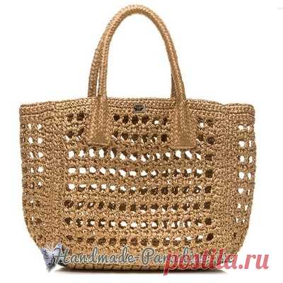 Летняя сумка крючком из бумажной рафии - Handmade-Paradise