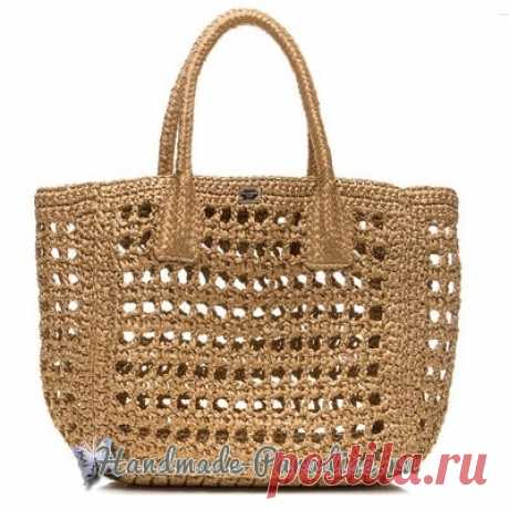 Летняя сумка крючком из бумажной рафии - Handmade-Paradise