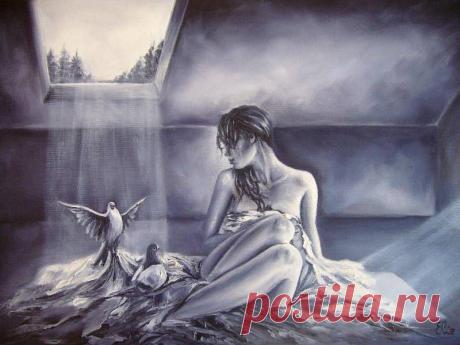 Люди и ангелы - Художница Elzbieta Mozyro.