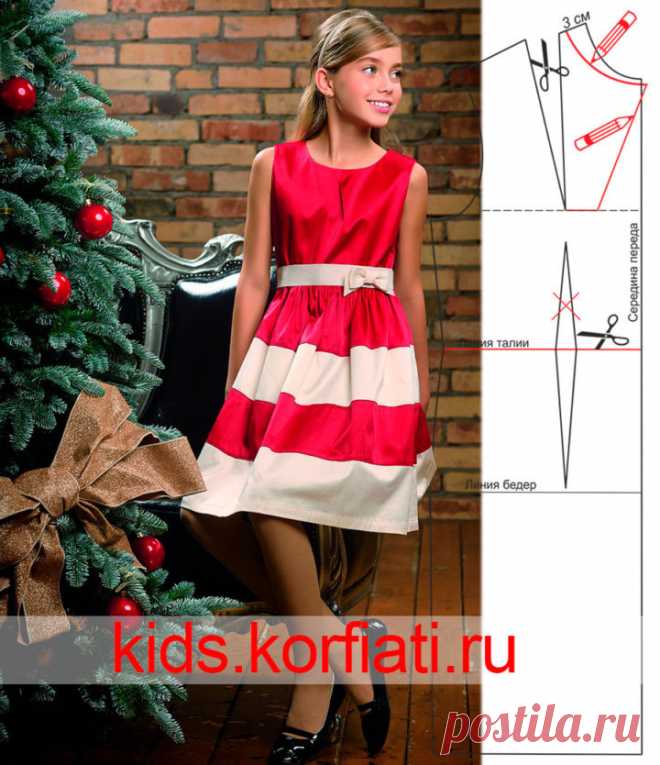 Выкройка нарядного платья для девочки от Анастасии Корфиати