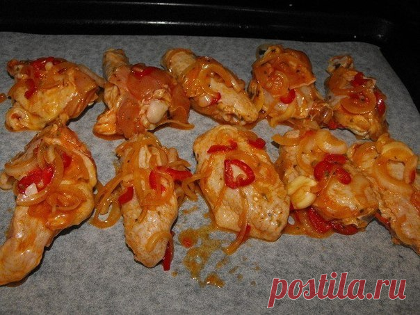 Чесночные куриные крылышки. Всегда готовлю для дорогих гостей!