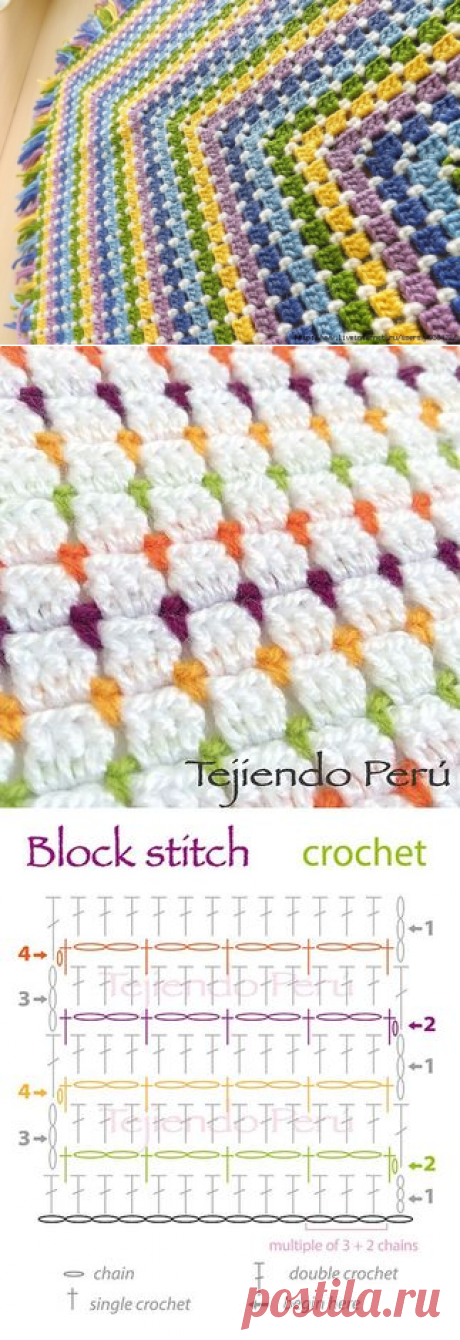 Детский плед крючком.