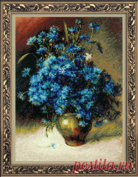 RIOLIS cross stitch kit Cornflowers after I. Levitan's Painting