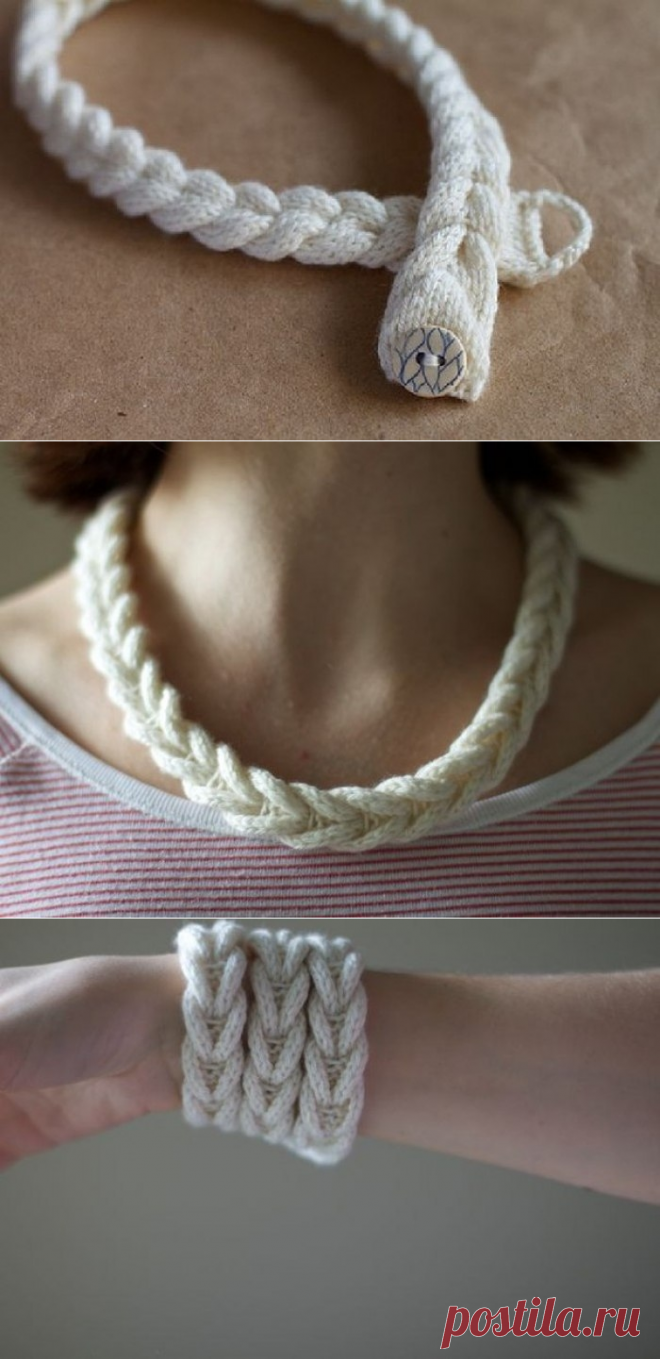 Интересный способ вязаной косички