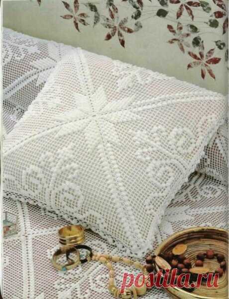 Ажурная наволочка крючком — Красивое вязание