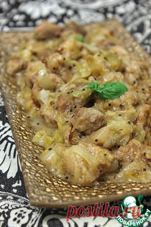 Мясо с киви и луком - кулинарный рецепт
