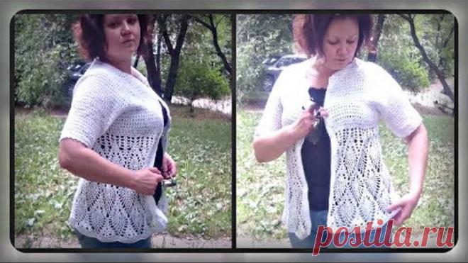 ажурный женский жакет ананасами. часть 1