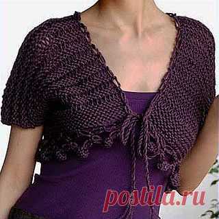 Женское болеро, связанное спицами. Описание и схемы вязания бесплатно/Болеро/Вязание/Статьи / Шитье, вязание, рукоделие, бисероплетение