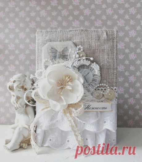 Shabby chic: Мягкая открытка МК