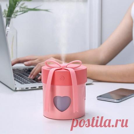 Компактный и безумно милый увлажнитель &quot;Летний бриз&quot; для вашего дома или офиса~ У него 2 режима работы, мини-вентилятор и лампа в комплекте, работает от USB :з А еще сердечко светится!