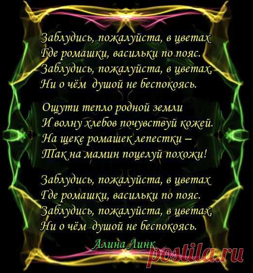 Заблудись пожалуйста в цветах.   Алина Линк.