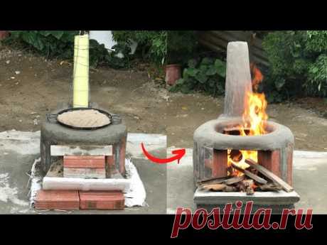 Бездымная дровяная печь.