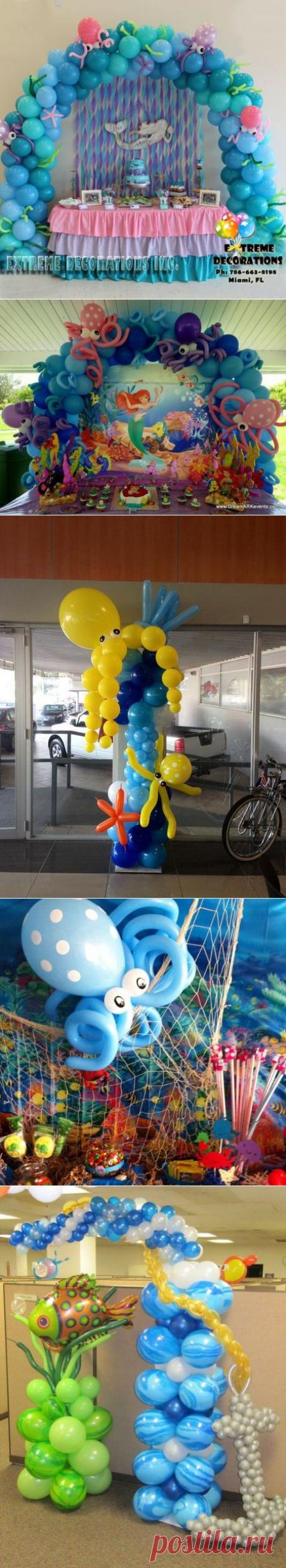 Идеи оформления детского праздника воздушными шарами в морском стиле