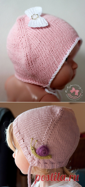 Чепчик для новорожденной малышки спицами. | Вяжем для самых маленьких! Дневник вязания Владимировой Татьяны.