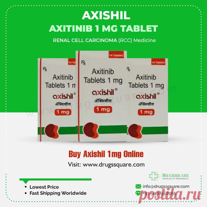 Axishil 1mg еще один заменитель фирменного препарата «Инлита». Он содержит акситиниб, который используется для лечения почечно-клеточного рака (ПКР). Этот ингибитор тирозинкиназы (акситиниб) воздействует на аномальный белок, который способствует размножению раковых клеток в организме. Для тех, кому это лекарство прописал врач и ищет альтернативы по самой низкой цене в онлайн, Вы можете купить Аксишил 1мг онлайн у нас.