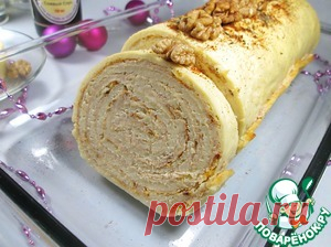 Праздничный сырный рулет с курицей - кулинарный рецепт