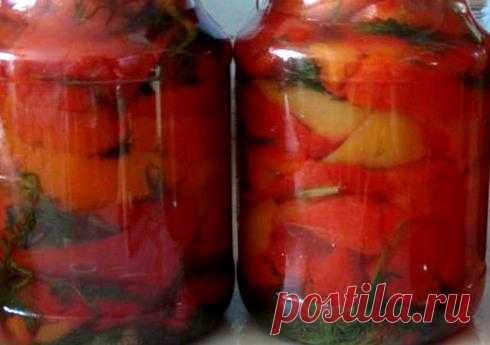 Болгарский перец с зеленью на зиму в мультиварке