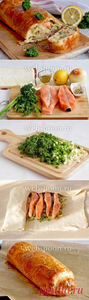 Рулет с сёмгой и зеленью.