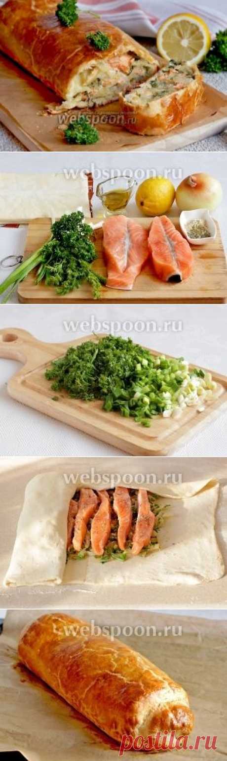 Рулет с сёмгой и зеленью.
