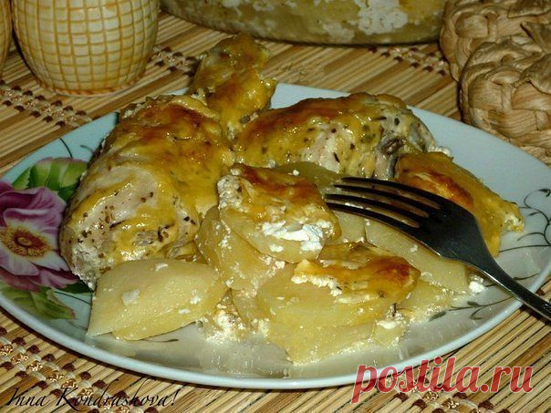 Картошка с куриными ножками в духовке ВРОДЕ ОЧЕНЬ ПРОСТО, А ВЫРУЧАЕТ ПРИ СЛУЧАЕ
