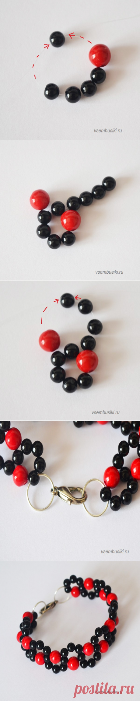 Плетем браслет из бусин своими руками
