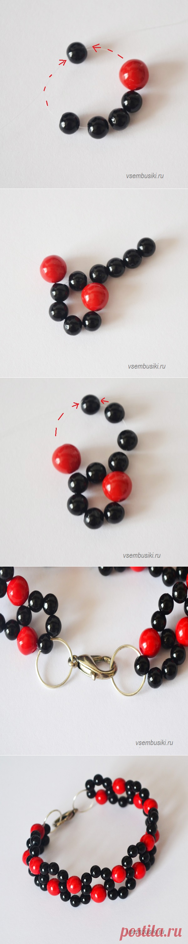 Плетем браслет из бусин своими руками